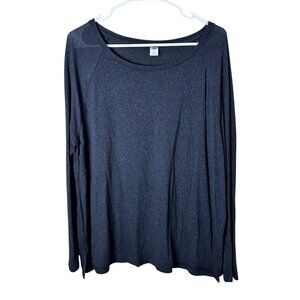 OLD NAVY Charcoal Grey Scoop Neck Long Sleeve Thin Sweater Top